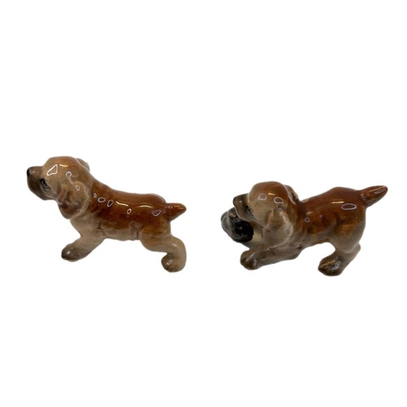 Vintage Miniature Ceramic Figurines 1-1.5” Cocker Spaniel Puppies Playing - Picture 5 of 6